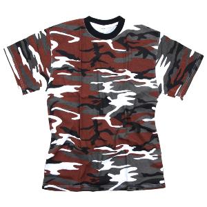 TEE SHIRT CAMOUFLAGE DESERT 6 COULEURS COL ROND ET MANCHES COURTES FOSTEE 