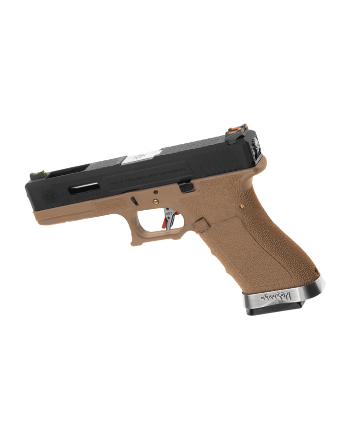WE - S17 G-FORCE T2 GBB Gaz - 0,9 Joule - NOIR/SILVER/TAN