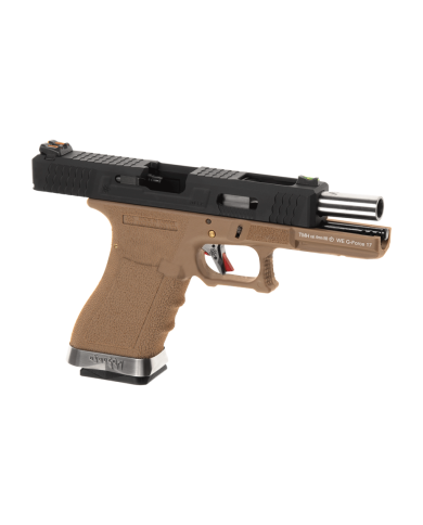 WE - S17 G-FORCE T2 GBB Gaz - 0,9 Joule - NOIR/SILVER/TAN