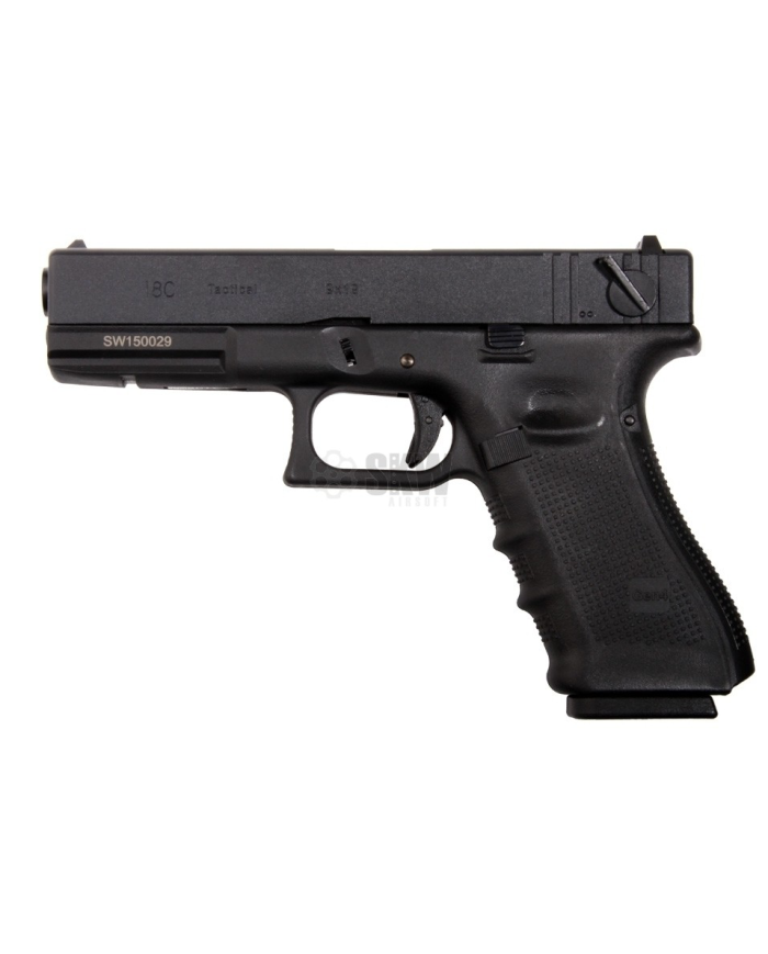 Réplique Pistolet Airsoft G18C Gen 4 GBB/Gaz semi/full auto (Noir) WE