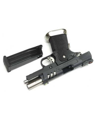 WE - Réplique Pistolet Airsoft Hi-capa 3.8 Deinonychus GBB gaz - 1 joule - NOIR