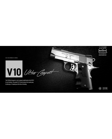 Réplique Pistolet Airsoft V10 Ultra Compact GBB/Gaz (Chromé) TOKYO MARUI