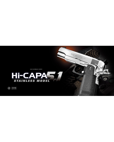 Réplique Pistolet Airsoft Hi-capa 5.1 GBB/Gaz (Chromé) TOKYO MARUI
