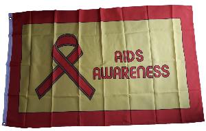 DRAPEAU AIDS AWARENESS LUTTE CONTRE LE SIDA 150 X 90 CM A OEILLETS