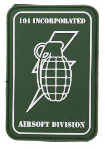 PATCH / ECUSSON 3D PVC SCRATCH VERT GRENADE 101 INCORPORATED AIRSOFT DIVISION
