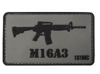 ECUSSON / PATCH 3D PVC SCRATCH M16A3 FUSIL D'ASSAUT 101 INC GRIS ET NOIR AIRSOFT