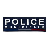 PRECO : BANDE IDENTIICATION A SCRATCH POUR DOS EN GOMME BLEU BLANC ROUGE - POLICE MUNICIPALE