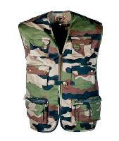 GILET VESTE REPORTER MULTIPOCHES SANS MANCHE CAMOUFLAGE WOODLAND TAILLE L