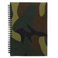 BLOC NOTE / CARNET / CALEPIN A SPIRALE FORMAT A5 50 PAGES COUVERTURE CAMO WOODLAND