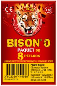 BISON 0 - PAQUET DE 8 PETARDS A MECHE LE TIGRE PYRAGRIC 