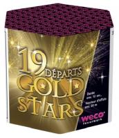 GOLD STARS - BATTERIE DE 19 DEPARTS FUSEES ETOILES CREPITANTES WECO