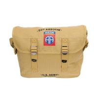 SAC BANDOULIERE EN TOILE TAN SABLE 82ND AIRBORNE US ARMY 10 LITRES SANGLE REGLABLE FOSTEX