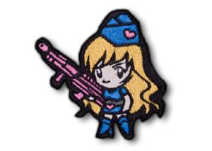 PATCH / ECUSSON TISSU VELCRO GUN GIRL BLUE BLONDE MSM