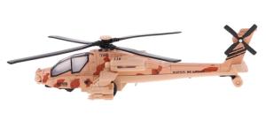 HELICOPTERE MILITAIRE 3 COULEURS DESERT A FRICTION AH-65D SUPER WEAPONS APACHE