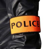 PRECO : BRASSARD EN TISSU ORANGE FLUORESCENT BRODE - POLICE