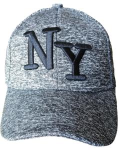 CASQUETTE BASEBALL GRIS FONCE CHINE BRODEE DES INITIALES NY (NEW YORK)
