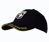 CASQUETTE NOIRE REGLABLE TYPE BASEBALL BRODEE INSIGNE AIGLE 101ST AIRBORNE