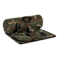 COUVERTURE POLAIRE / PLAID 100% POLYESTER 170 X 130 CM CAMOUFLAGE WOODLAND