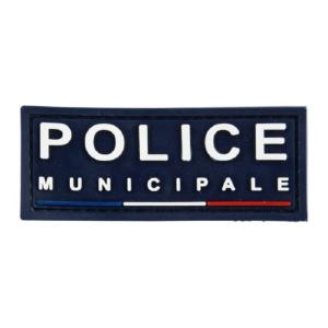 PRECO : BANDE IDENTIICATION A SCRATCH POUR POITRINE (PETIT MODELE) EN GOMME BLEU BLANC ROUGE - POLICE MUNICIPALE