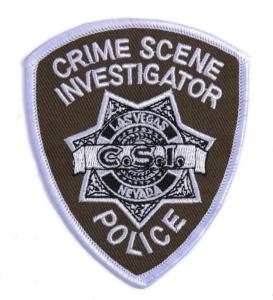 ECUSSON / PATCH BRODE CRIME SCENE INVESTIGATOR CSI POLICE LAS VEGAS 