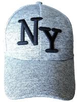 CASQUETTE BASEBALL GRIS CLAIR CHINE BRODEE DES INITIALES NY (NEW YORK)