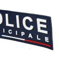 PRECO : BANDE IDENTIICATION A SCRATCH POUR DOS EN GOMME BLEU BLANC ROUGE - POLICE MUNICIPALE